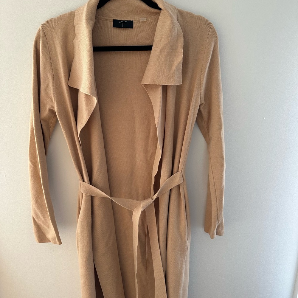 Tahari Beige Knit Cardigan